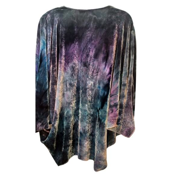Elizabeth Eyre Seltzer Designs Hand Dyed Velvet Open Kimono Jacket Art to Wear - Picture 2 of 5